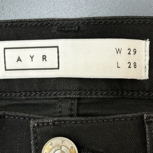 AYR The Chiller Eclipse Black Jeans W 29 L 28 Skinny Leg Stretchy Soft Body-con - Picture 8 of 16